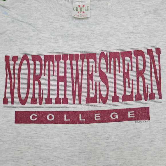 Vintage 90s Northwestern College Shirt Large 21x25 Crop USA - Picture 12 of 15